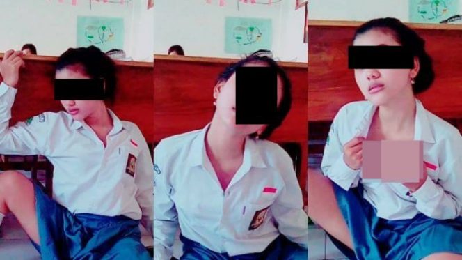 
 Sosial media tengah dihebohkan oleh foto hot di dalam kelas. Gambar  menunjukkan seorang siswi yang menunjukkan gaya panas berseragam sekolah.