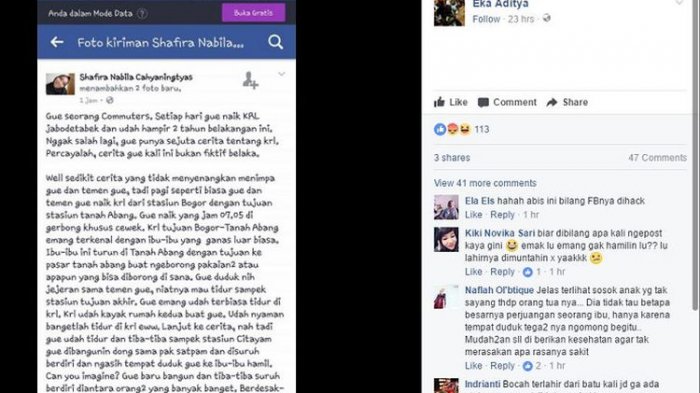 Curhat di Facebook Soal Ibu Hamil di KRL, Mahasiswi Ini Dihujat