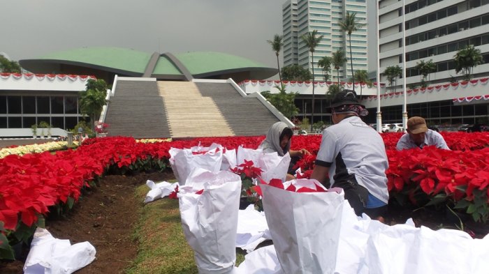 Wow… Bogor Kirim 8.000 Pot Bunga ke Gedung DPR RI