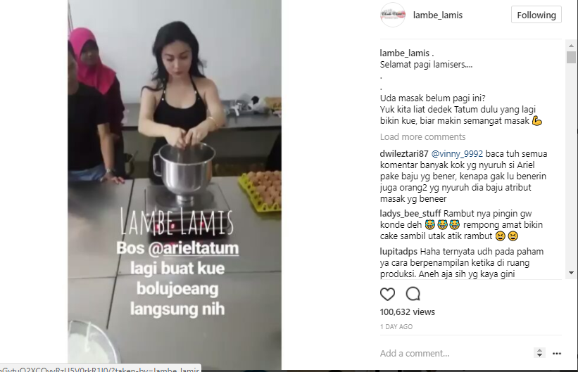 Pakai Tank Top, Aril Tatum Bikin Adonan Kue Bikin Salfok 