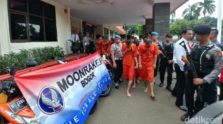 Ketua Geng Motor Ditembak, 10 Anggotanya Diciduk Polres Bogor