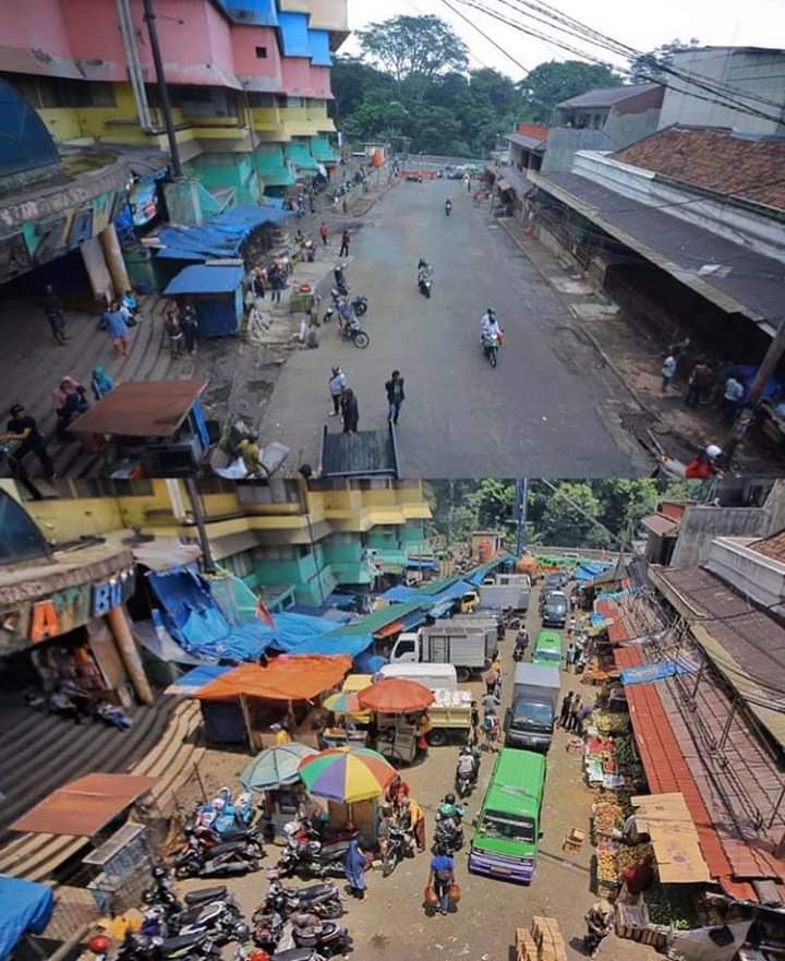 Penertiban Tahap Satu Selasai, Kawasan Pasar Bogor Terasa Lengang