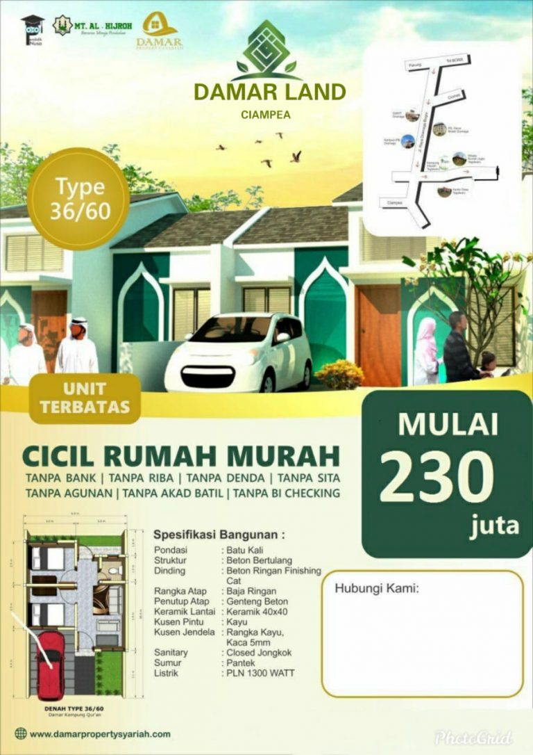 Harga Promo Berkah Ramadhan, DP 100 Juta Langsung Bangun dan Isi Rumah Baru di Damar Land Ciampea