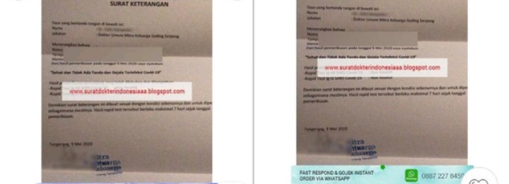 Bikin Heboh, Surat Sehat Bebas Korona Dijual Rp70 Ribuan di Online Shop
