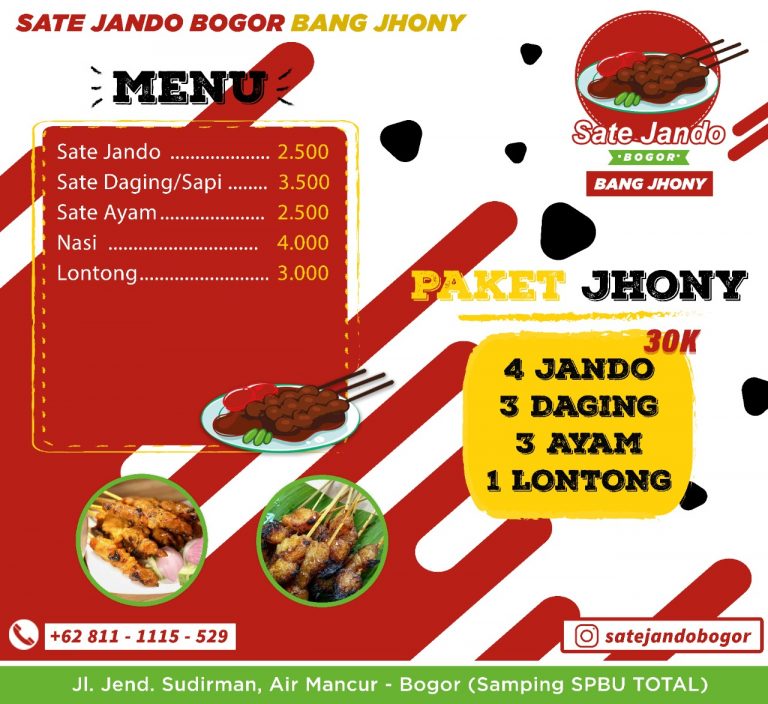 Hari ini, Sate Jando Bogor Bang Jhony Buka di Air Mancur