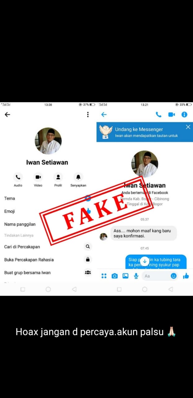Wabup Bogor jadi Korban Akun Palsu Facebook