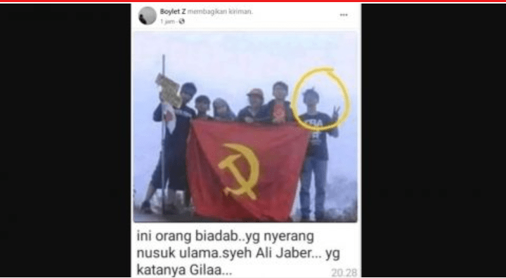 Heboh, Foto Penikam Syeh Ali Jaber Kibarkan Bendera PKI. Ini Faktanya!!