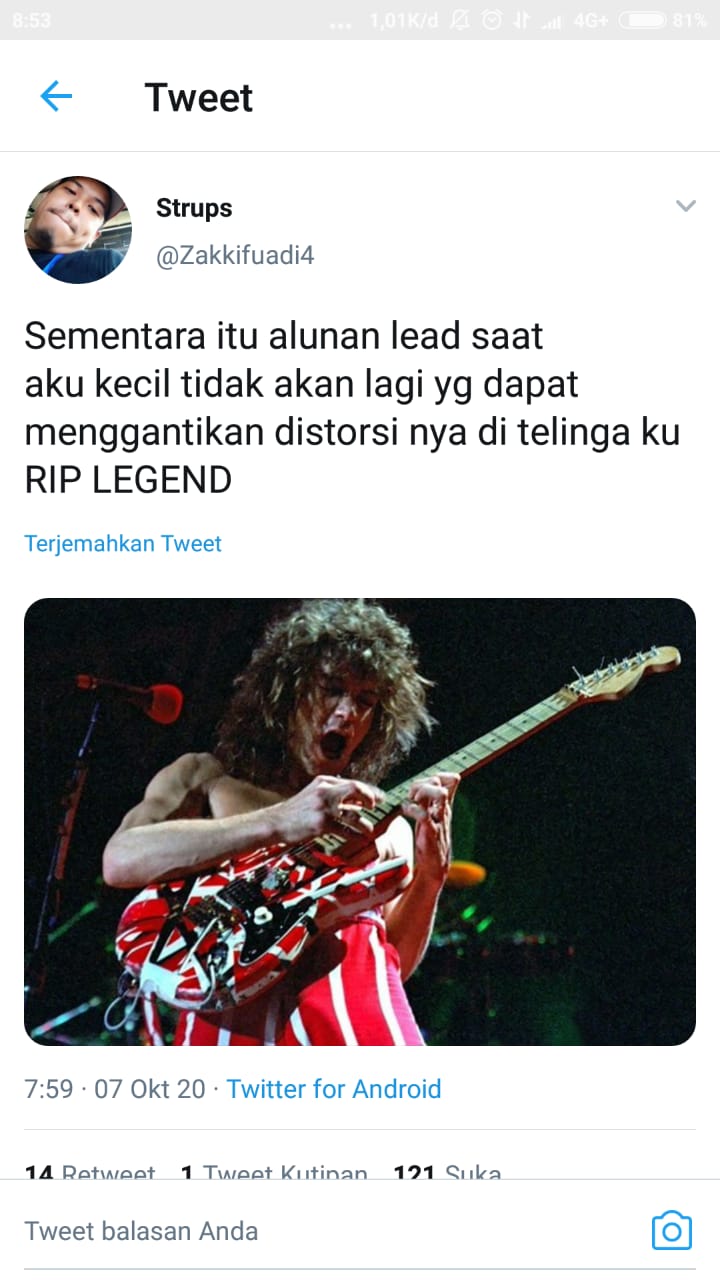 Trending Twitter Pagi Ini Membanjiri Doa untuk Van Halen.