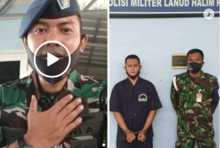 Lantunkan ‘Marhaban Habib Rizieq Shihab’ Anggota TNI AU BDS Diborgol