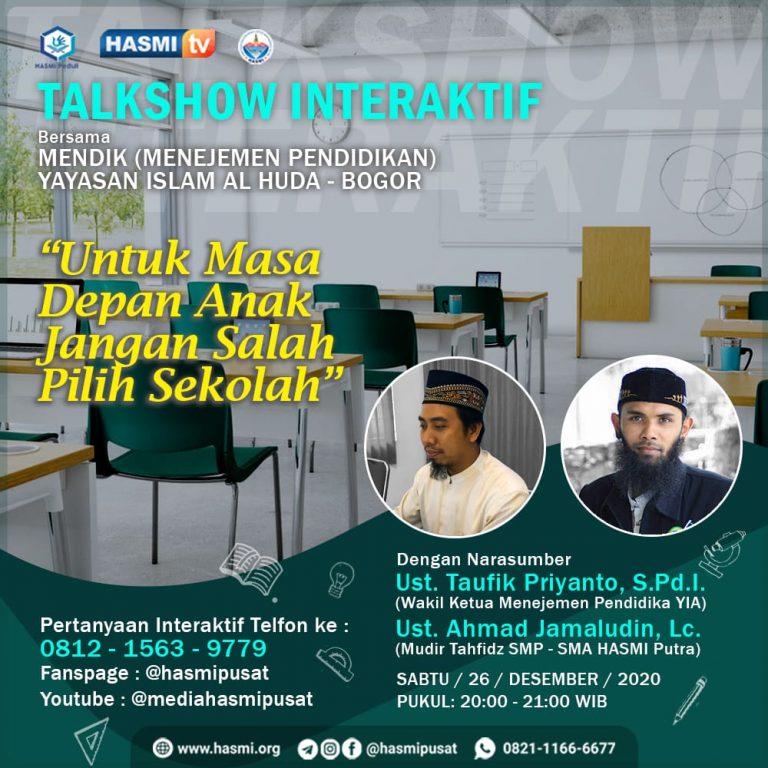 Yuk! Simak Talkshow Interaktif bersama Menejemen Pendidikan Yayasan Islam Al Huda Bogor