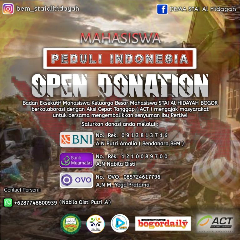BEM STAI Al Hidayah dan ACT Ajak Galang  Donasi Peduli Indonesia