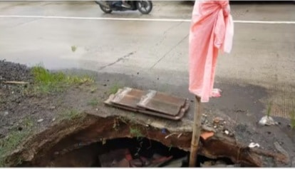 Tanah Pinggir Jalan Lingkar Dramaga Bogor Amblas, Hati-hati Betonasi Ambruk