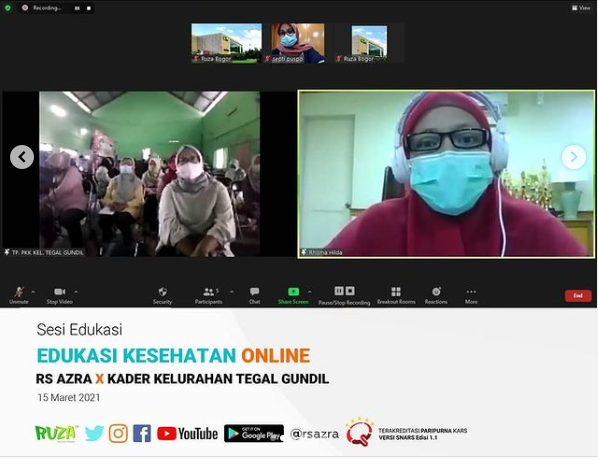 
 Rumah Sakit Azra Bogor berikan edukasi secara online, tentang pencegahan demam berdarah kepada Kader Kelurahan Tegal Gundil pada 12 Maret 2021.(Istimewa/Bogordaily.net)