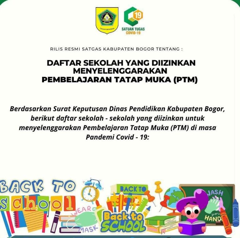 Cek Sekolah yang Diperbolehkan Ikut PTM di Kabupaten Bogor