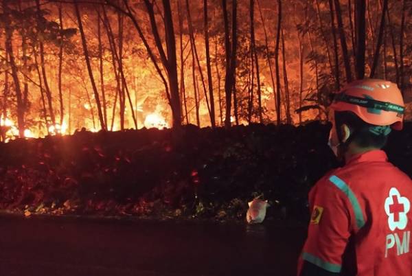Kebakaran di Gunung Putri Diduga Berawal Dari Sambaran Petir