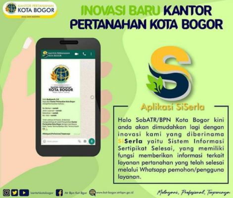 Kenali Sistem Informasi Sertipikat Selesai (SiSERLA) Kantah Kota Bogor