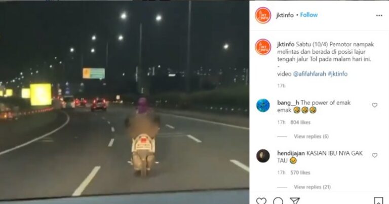 Viral Lagi, Emak-Emak Terobos Jalur Tol di Semanggi Jakarta, Kali Ini Berkerudung Ungu