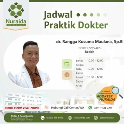 
 Jadwal praktik Dokter Bedah di RSIa Nuraida Bogor Dr. Rangga Kusuma Maulana, Sp.B. (Istimewa/Bogordaily.net)