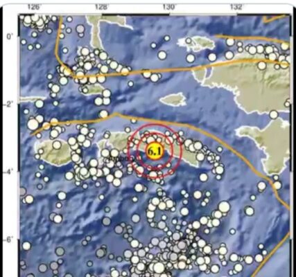 Gempa M 6,1 Mengguncang Maluku Tengah