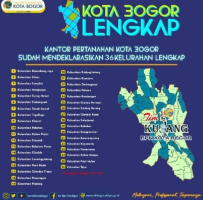 36 Kelurahan Lengkap Ini Sudah Dideklarasikan Kantah Kota Bogor