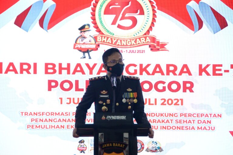 Hari Bhayangkara ke-75, Polres Bogor Gaungkan Prokes Ketat Untuk Indonesia Maju