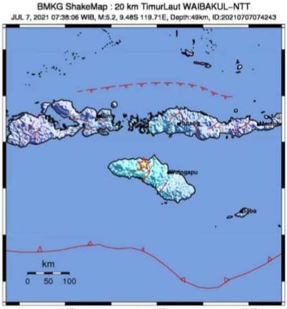 Gempa M 5,2 Guncang Pulau Sumba NTT