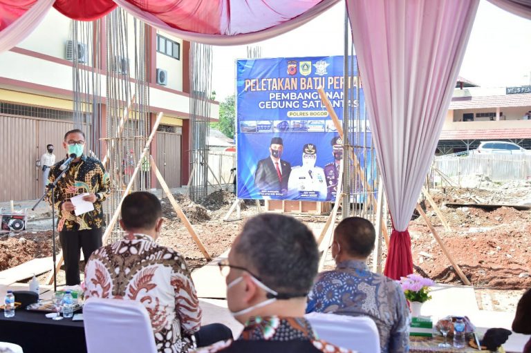 Wakil Bupati Bogor Letakan Batu Pertama Pembangunan Gedung Satlantas Polres Bogor