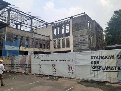 
 Gedung Perpustakaan Kota Bogor yang pengerjaan tengah digeber. Gedung yang dibangun dengan anggaran Rp 13,6 miliar itu ditargetkan tuntas tahun ini.