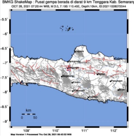 Gempa Berkekuatan Magnitudo 3,0 Guncang Kabupaten Semarang