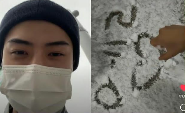 Tepati Janji Tiap Tahun, Baekhyun dan Sehun EXO Sapa Penggemar Saat Salju Turun di Korea