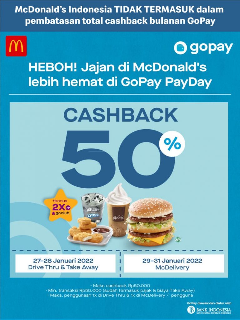 Heboh, Jajan di McDonald’s Jadi Lebih Hemat dengan GoPay Cashback 50%!