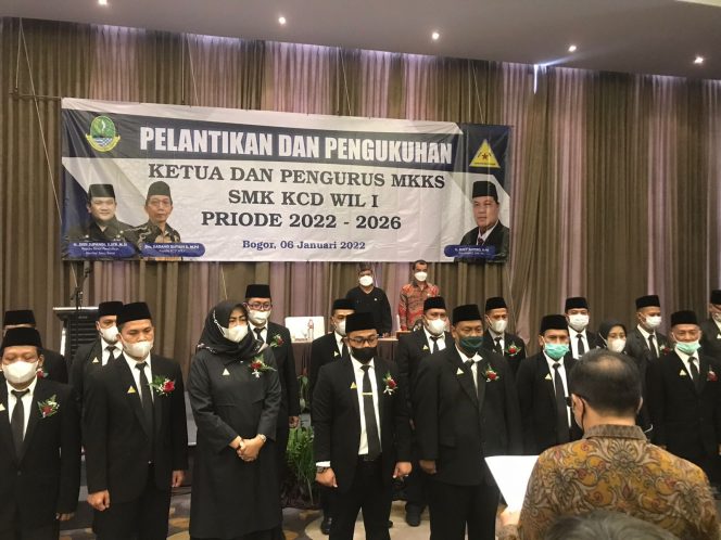 
 Budiantoro Kembali Dilantik dan Kukuhkan Ketua MKKS Kabupaten Bogor. (Ruslan/Bogordaily.net)