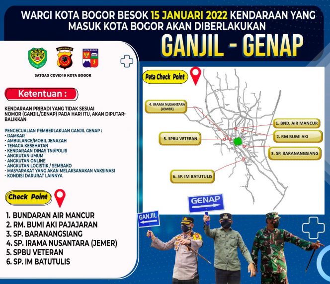 
 Warga Kota Bogor Mulai Besok Hingga Minggu, Diberlakukan Sistem Ganjil Genap. (Istimewa/Bogordaily.net)