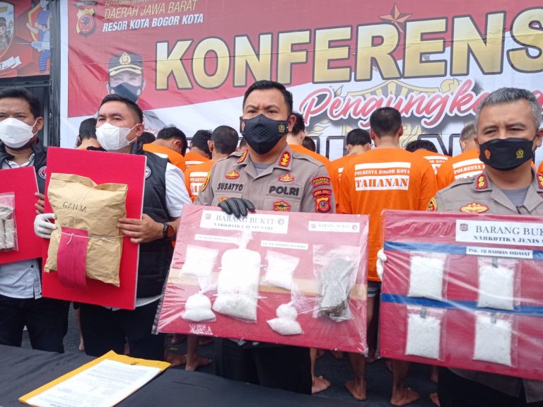 Polresta Bogor Kota Berhasil Amankan 20 Pengedar Narkoba Jaringan Bogor Raya