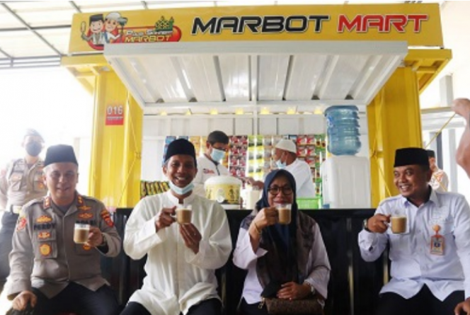 
 Marbot Mart di Masjid Mush'ab bin Umair di Perumahan Villa Bogor Indah, Ciparigi, Kota Bogor. (Pemkot/Bogordaily.net)