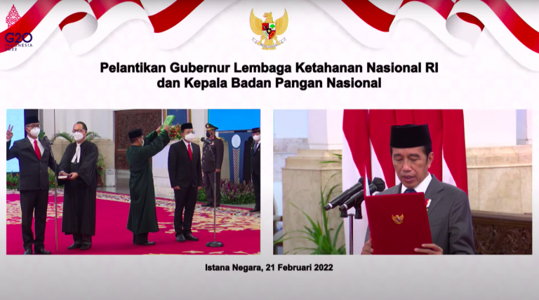 Pelantikan Andi Widjajanto Jadi Gubernur Lemhannas dan Arief Prasetyo Jadi Kepala Badan Pangan Nasional