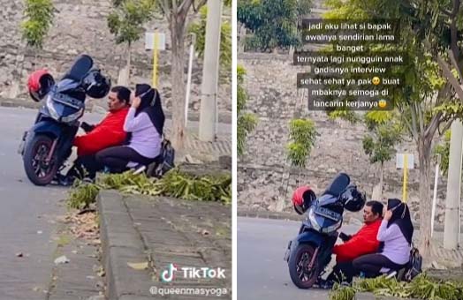 Kisah Haru Ayah Rela Kepanasan di Pinggir Jalan Demi Tunggu Putrinya Wawancara Kerja, Videonya Viral