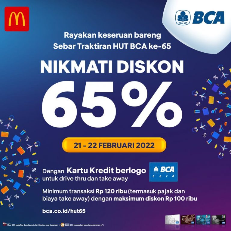 Yuk Rayakan Keseruan Traktiran HUT BCA, Diskon 65% di McDonald’s!