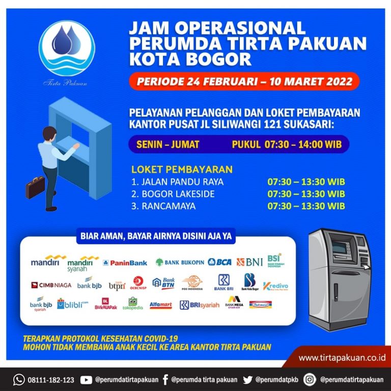 Update! Jam Operasional Layanan Perumda Tirta Pakuan Kota Bogor