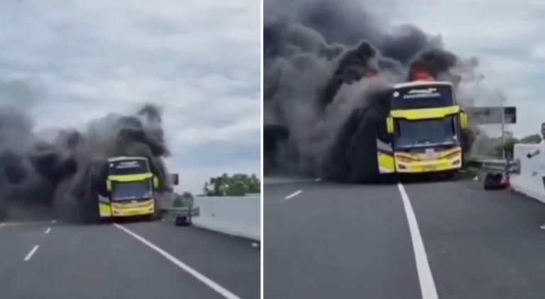Viral Bus Ludes Terbakar di Tol Pandaan Pasuruan, Ini Kata Polisi