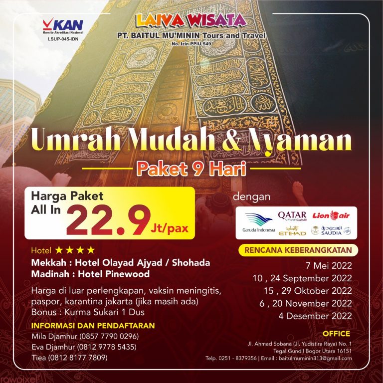 Wujudkan Impian ke Tanah Suci bersama Laiva Wisata Tours and Travel