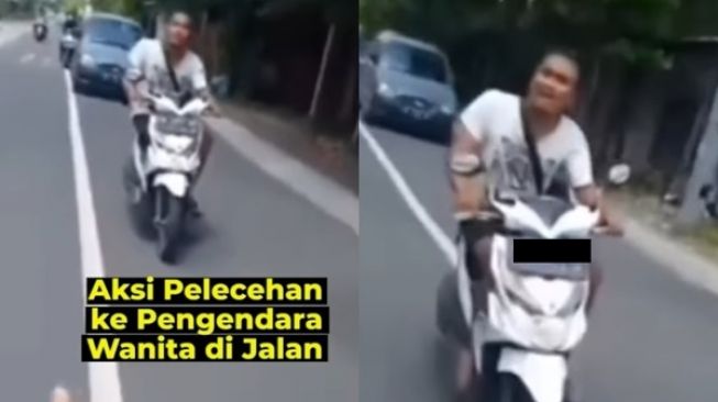 Viral Aksi Pria Naik Motor Ganggu Wanita di Jalan, Bikin Risih