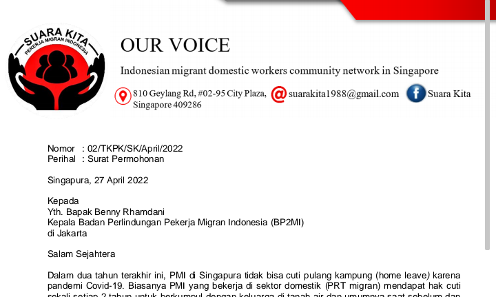Surat Terbuka Mirgan Indonesia untuk BP2MI, Protes Kebijakan e-KTLN