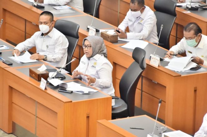 
 Bupati Bogor Ade Yasin menyampaikan pendapatnya mengenai UU HKPD, di Ruang Rapat Badan Anggaran DPR RI, Jakarta, Rabu, 6 April 2022.(Pemkab.Bogor/Bogordaily.net)