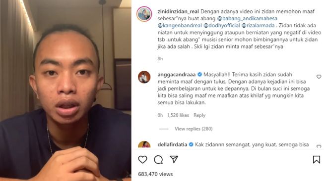 Diserang Netizen, Zidan Akhirnya Minta Maaf ke Andika Kangen Band