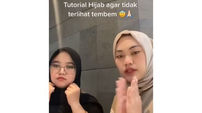 
 Tutorial hijab pipi tembem. (TikTok megaadwnt_/Bogordaily.net)
