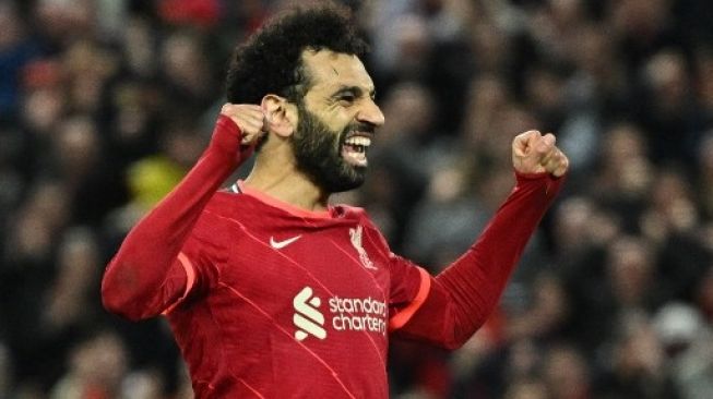 
 Pemain Liverpool Mohamed Salah.(Oli Scarf/AFP/Suara.com/Bogordaily.net)
