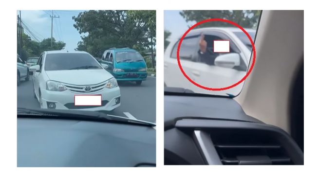 Viral Pengemudi Lawan Arah, Sudah Salah Malah Acungkan Jari Tengah