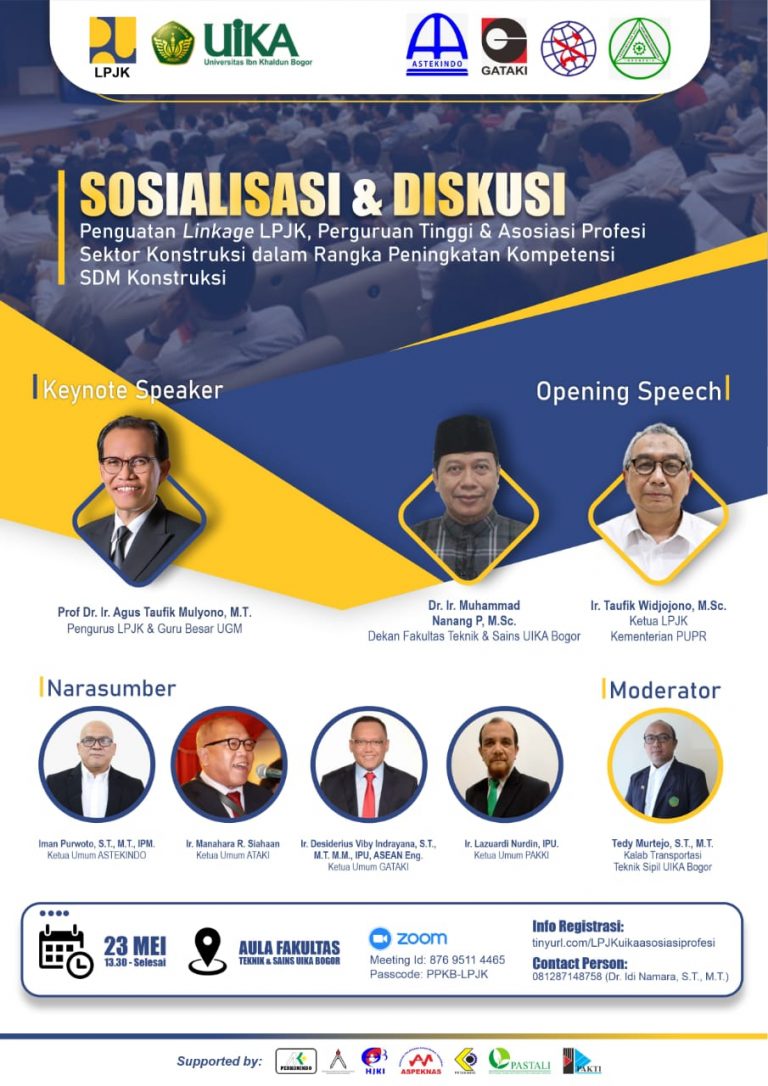 Simak! Diskusi Peningkatan SDM Kontruksi Online Bersama Fakultas Teknik dan Sains UIKA Bogor