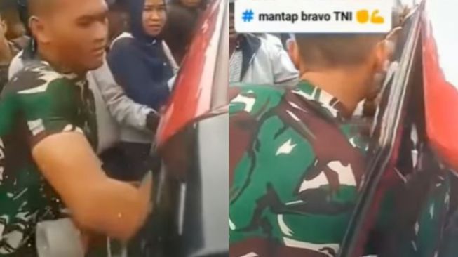 Detik-detik Aksi Heroik Anggota TNI Selamatkan Bocah yang Terjebak di Mobil
